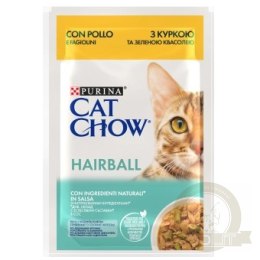 Purina Cat Chow Hairball Karma Z Kurczakiem I Zieloną Fasolką W Sosie 85g