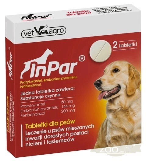 Vet-Agro InPar Tabletki Odrobaczające Dla Psa 2szt Vet-Agro InPar Tabletki Odrobaczające Dla Psa 2szt