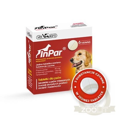Vet-Agro InPar Tabletki Odrobaczające Dla Psa 6szt Vet-Agro InPar Tabletki Odrobaczające Dla Psa 6szt