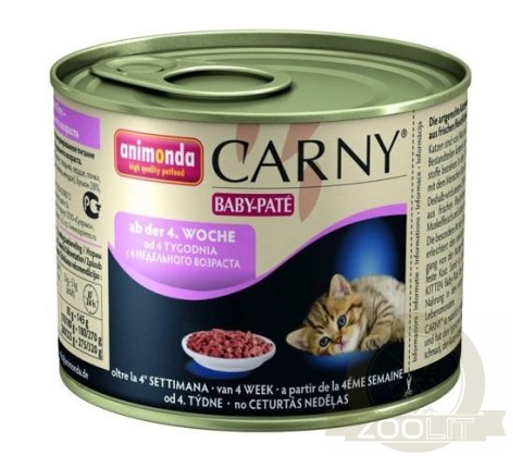 Animonda Cat Carny Kitten Baby Pate 200g Animonda Cat Carny Kitten Baby Pate 200g