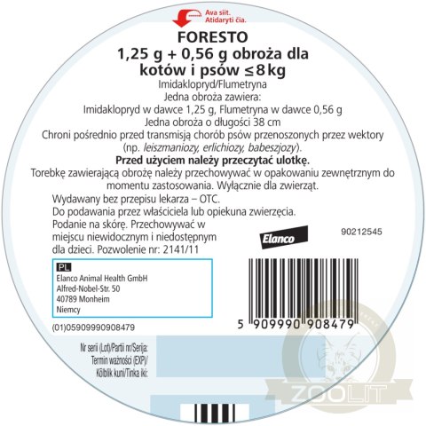 Bayer Foresto Obroża Dla Kotów I Psów 38cm Bayer Foresto Obroża Dla Kotów I Psów 38cm