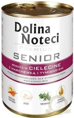 Dolina Noteci Premium Senior Cielęcina Z Marchewką I Tymiankiem 400g Dolina Noteci Premium Senior Cielęcina Z Marchewką I Tymiankiem 400g