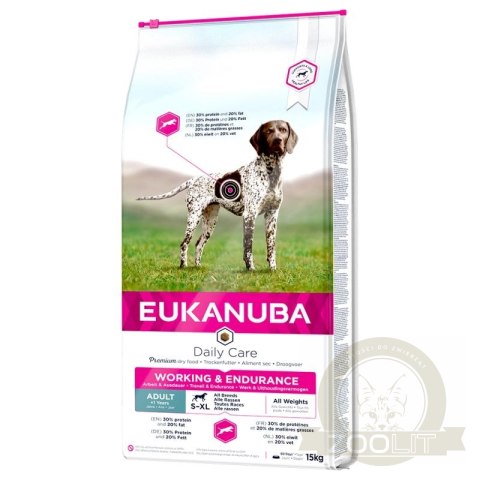 Eukanuba Dog Dry Premium Working & Endurance Chicken Bag 15kg Eukanuba Dog Dry Premium Working & Endurance Chicken Bag 15kg