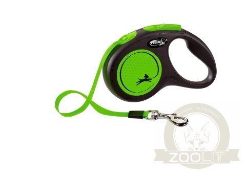 Flexi Smycz New Classic M Taśma 5m Do 25kg Green Neon Flexi Smycz New Classic M Taśma 5m Do 25kg Green Neon