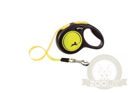 Flexi Smycz New Classic M Taśma 5m Do 25kg Żółty Neon