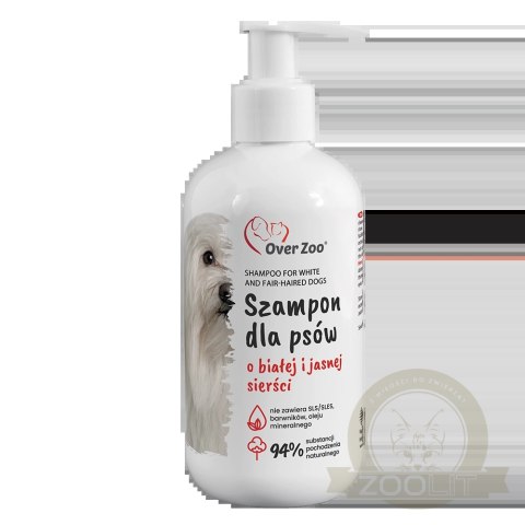 OVER ZOO Szampon Dla Psów Do Sierści Białej I Jasnej 250ml OVER ZOO Szampon Dla Psów Do Sierści Białej I Jasnej 250ml