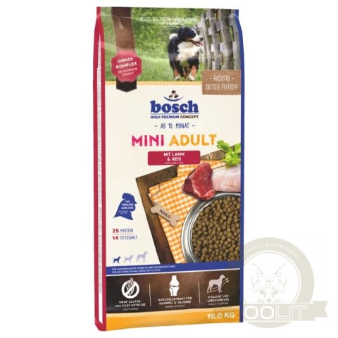 BOSCH Adult Mini Lamb & Rice 15kg BOSCH Adult Mini Lamb & Rice 15kg
