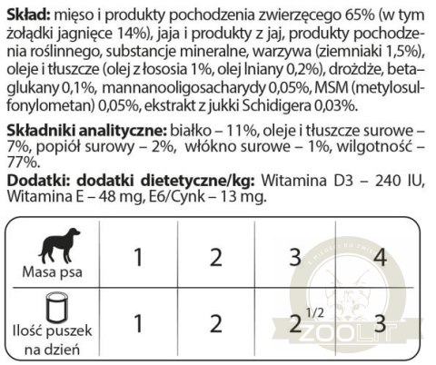 Dolina Noteci Premium Dla Psów Małych Ras Junior Bogata W Żołądki Jagnięce 185g Dolina Noteci Premium Dla Psów Małych Ras Junior Bogata W Żołądki Jagnięce 185g