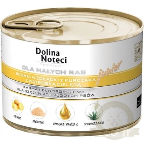 Dolina Noteci Premium Dla Psów Małych Ras Junior Bogata W Żołądki Z Kurczaka I Wątróbkę Cielęcą 185g Dolina Noteci Premium Dla Psów Małych Ras Junior Bogata W Żołądki Z Kurczaka I Wątróbkę Cielęcą 185g