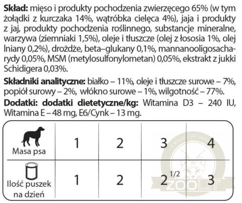 Dolina Noteci Premium Dla Psów Małych Ras Junior Bogata W Żołądki Z Kurczaka I Wątróbkę Cielęcą 185g Dolina Noteci Premium Dla Psów Małych Ras Junior Bogata W Żołądki Z Kurczaka I Wątróbkę Cielęcą 185g