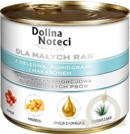 Dolina Noteci Premium Dla Psów Małych Ras Z Cielęciną, Pomidorami I Makaronem 185g