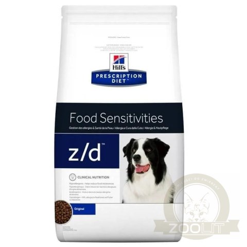 Hill's PD Prescription Diet Canine z/d Food Sensitivities 10kg Hill's PD Prescription Diet Canine z/d Food Sensitivities 10kg