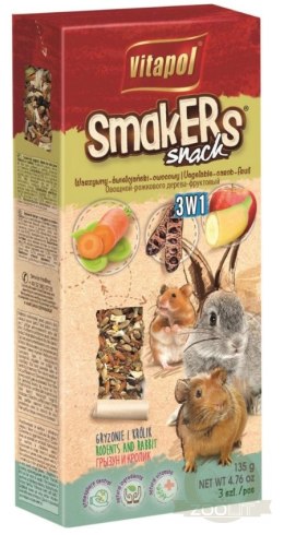 Vitapol Smakers 3w1 Dla Gryzoni I Królika (Warzywny/Świętojański/ Owocowy) 3szt