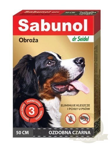 Laboratorium DermaPharm Sabunol Czarna Obroża Przeciw Pchłom I Kleszczom Dla Psa 50cm Laboratorium DermaPharm Sabunol Czarna Obroża Przeciw Pchłom I Kleszczom Dla Psa 50cm