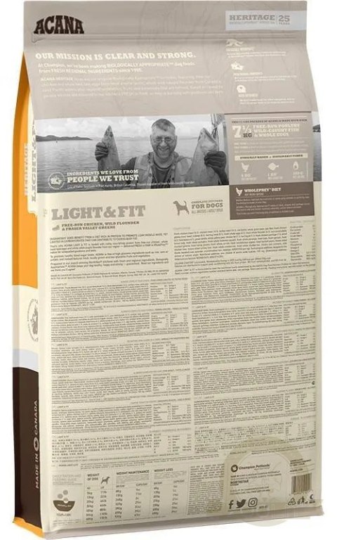 Acana Heritage Light & Fit Dog 11,4kg Acana Heritage Light & Fit Dog 11,4kg