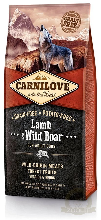 Carnilove Lamb & Wild Boar For Adult 12+2kg Carnilove Lamb & Wild Boar For Adult 12+2kg
