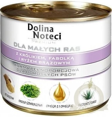 Dolina Noteci Premium Dla Psów Małych Ras Z Królikiem, Fasolką I Ryżem 185g Dolina Noteci Premium Dla Psów Małych Ras Z Królikiem, Fasolką I Ryżem 185g