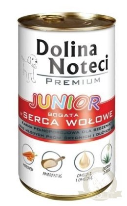 Dolina Noteci Premium Junior Bogata W Serca Wołowe 400g