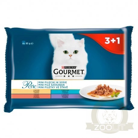 GOURMET Perle karma dla dorosłych kotów Mini Fileciki w sosie 4x85g GOURMET Perle karma dla dorosłych kotów Mini Fileciki w sosie 4x85g