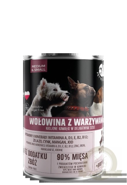 PetRepublic Wołowina Z Warzywami Krojone Kawałki W Delikatnym Sosie 400g PetRepublic Wołowina Z Warzywami Krojone Kawałki W Delikatnym Sosie 400g