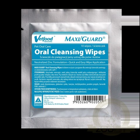 VETFOOD Maxi/Guard Oral Cleansing Wipes 10szt VETFOOD Maxi/Guard Oral Cleansing Wipes 10szt