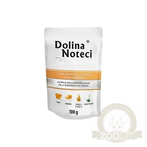 Dolina Noteci Premium Dla Psów Małych Ras Z Bażantem, Dynią I Makaronem 100g Dolina Noteci Premium Dla Psów Małych Ras Z Bażantem, Dynią I Makaronem 100g