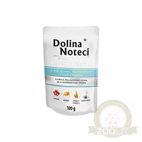 Dolina Noteci Premium Dla Psów Małych Ras Z Cielęciną, Pomidorami I Makaronem 100g Dolina Noteci Premium Dla Psów Małych Ras Z Cielęciną, Pomidorami I Makaronem 100g