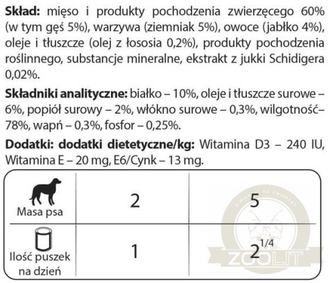 Dolina Noteci Premium Dla Psów Małych Ras Z Gęsią, Ziemniakami I Jabłkiem 100g Dolina Noteci Premium Dla Psów Małych Ras Z Gęsią, Ziemniakami I Jabłkiem 100g