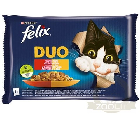 Felix Duo Wiejskie Smaki W Galaretce 4x85g Felix Duo Wiejskie Smaki W Galaretce 4x85g
