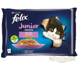 Felix Fantastic Junior W Galaretce Z Kurczakiem I Łososiem 4x85g