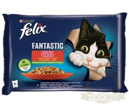 Felix Fantastic W Galaretce Z Kurczakiem I Wołowiną 4x85g