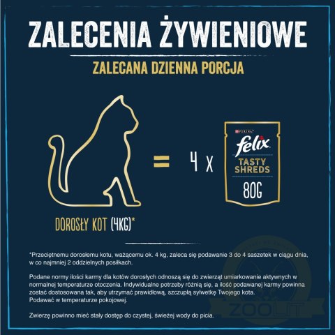 Felix Tasty Shreds Mokra Karma Dla Kota Z Kaczką I Indykiem W Sosie 4x80g Felix Tasty Shreds Mokra Karma Dla Kota Z Kaczką I Indykiem W Sosie 4x80g