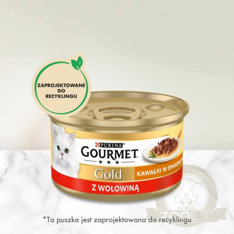 Purina Gourmet Gold Sauce Delight z wołowiną 85g Purina Gourmet Gold Sauce Delight z wołowiną 85g