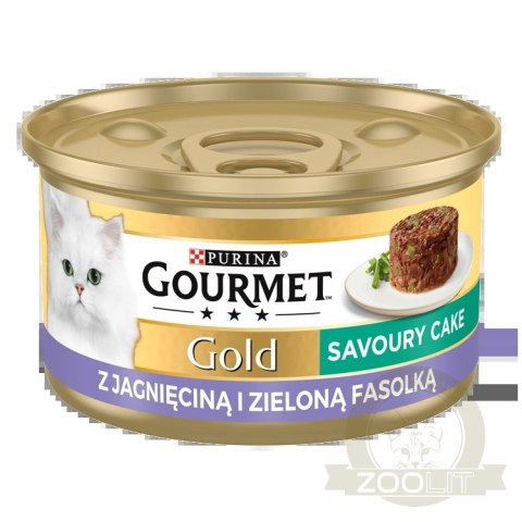 Purina Gourmet Gold Savoury Cake z jagnięciną i zieloną fasolką 85g