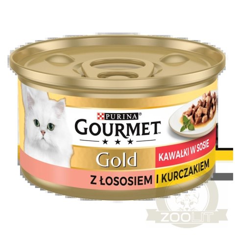 Purina Gourmet Gold łosoś/ kurczak w sosie 85g Purina Gourmet Gold łosoś/ kurczak w sosie 85g