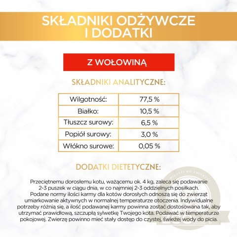 Purina Gourmet Gold mus z wołowiną 85g Purina Gourmet Gold mus z wołowiną 85g