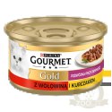 Purina Gourmet Gold z wołowiną i kurczakiem w sosie 85g