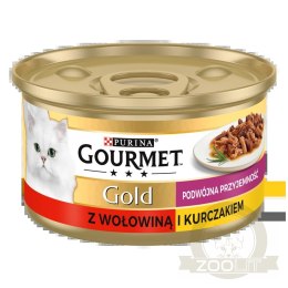 Purina Gourmet Gold z wołowiną i kurczakiem w sosie 85g