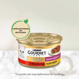 Purina Gourmet Gold z wołowiną i kurczakiem w sosie 85g