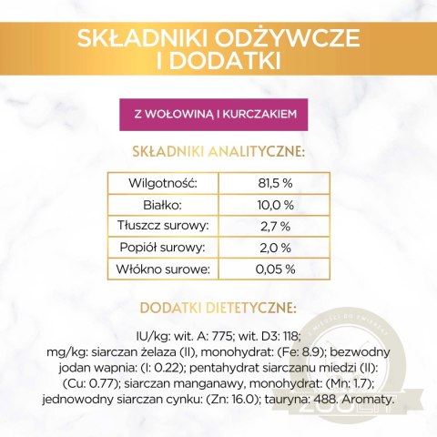 Purina Gourmet Gold z wołowiną i kurczakiem w sosie 85g Purina Gourmet Gold z wołowiną i kurczakiem w sosie 85g