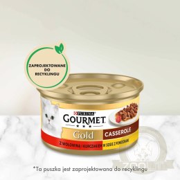Purina Gourmet Gold z wołowiną i kurczakiem w sosie z pomidorami 85g