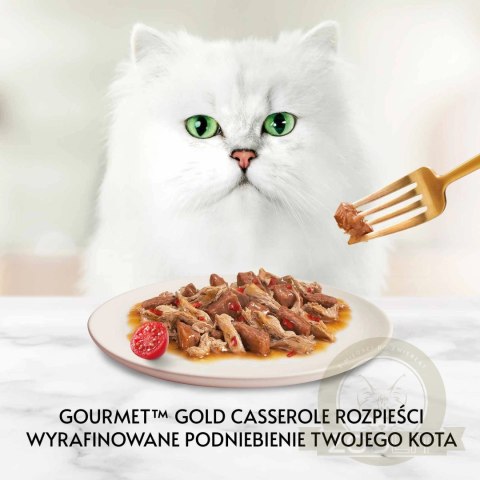 Purina Gourmet Gold z wołowiną i kurczakiem w sosie z pomidorami 85g Purina Gourmet Gold z wołowiną i kurczakiem w sosie z pomidorami 85g