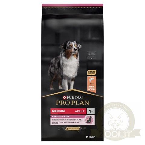 Purina Pro Plan Medium Adult Sensitive Skin Optiderma Łosoś I Ryż 14kg Purina Pro Plan Medium Adult Sensitive Skin Optiderma Łosoś I Ryż 14kg
