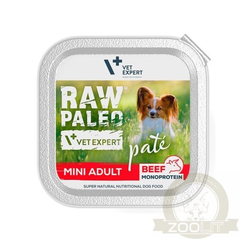 Vetexpert RAW PALEO PATE MINI adult beef 150g - wołowina tacka Vetexpert RAW PALEO PATE MINI adult beef 150g - wołowina tacka