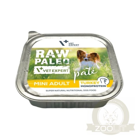 Vetexpert RAW PALEO PATE MINI adult turkey 150g - indyk tacka Vetexpert RAW PALEO PATE MINI adult turkey 150g - indyk tacka