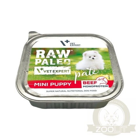 Vetexpert RAW PALEO PATE MINI puppy beef 150g - wołowina tacka Vetexpert RAW PALEO PATE MINI puppy beef 150g - wołowina tacka