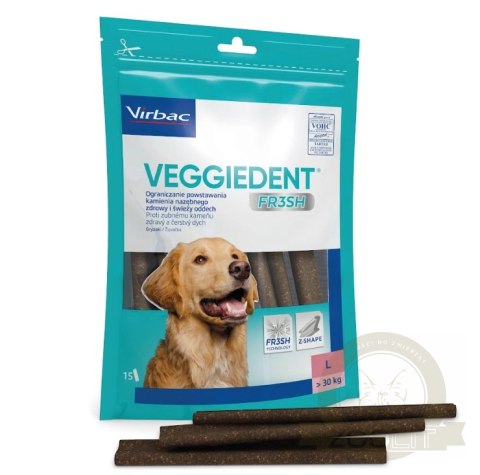 Virbac Veggiedent Fresh Gryzak L (>30kg) 15sztuk Virbac Veggiedent Fresh Gryzak L (>30kg) 15sztuk
