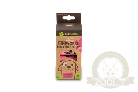 Zolux Starchbag Kompostowalne Bioworki Na Odchody Różowy 15szt