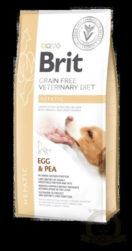 Brit Grain Free Veterinary Diet Dog Hepatic Jajko Z Groszkiem 12kg