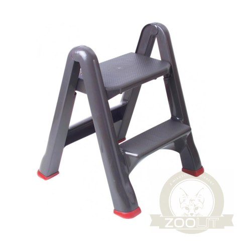 Curver Drabinka Taboret Składany Grafitowo-Czerwony 63 cm Curver Drabinka Taboret Składany Grafitowo-Czerwony 63 cm